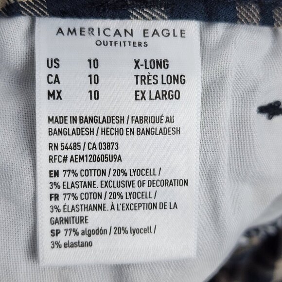 American Eagle Jeans Womens 10 XLong Multi Plaid Mom Stretch Denim NWT - Picture 6 of 12
